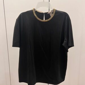 H&M Black Top with Gold Chain Accent
